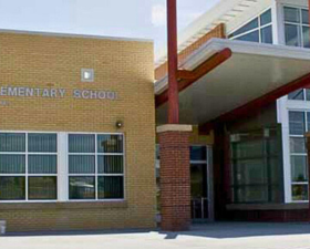 Front entrance to Saddle Ridge Elementary School
